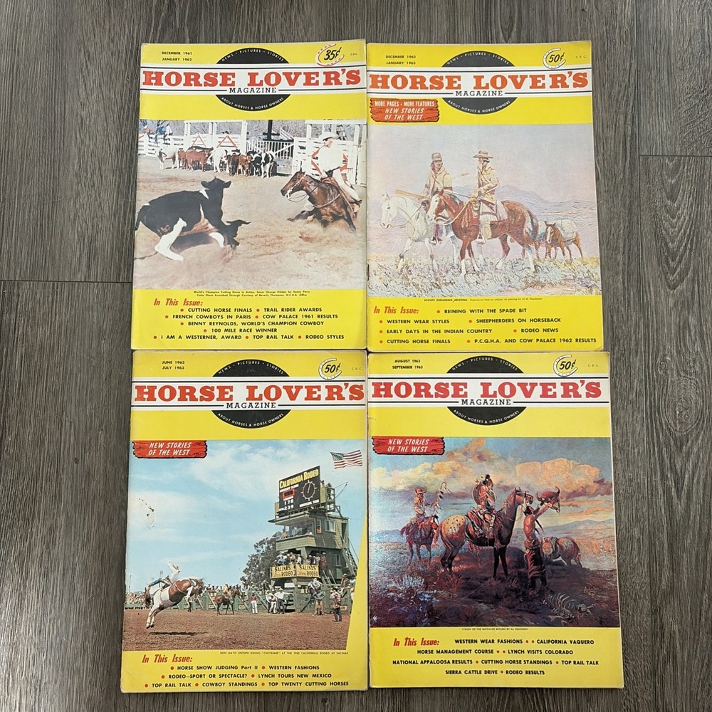60s ViNTAGE Horse Lover's Magazine LOT of4 News/Pictures/Stories 1960s Wild West
